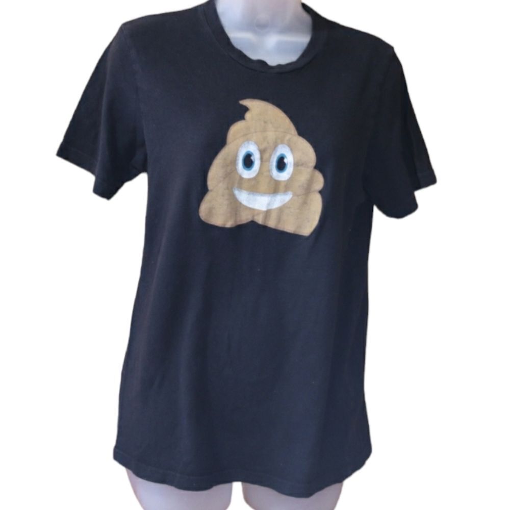 Iml Black Poop Emoji Tshirt Funny Graphic Tshirt Small 100% cotton